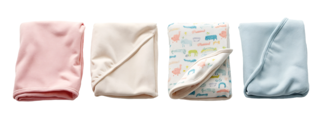 A set of three baby blankets
