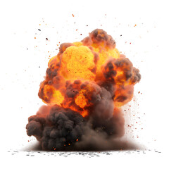 Dynamic Fire Blast Silhouette with Clear Background