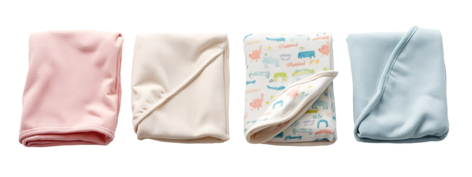 A set of three baby blankets
