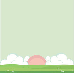 Obraz premium green grass and blue sky