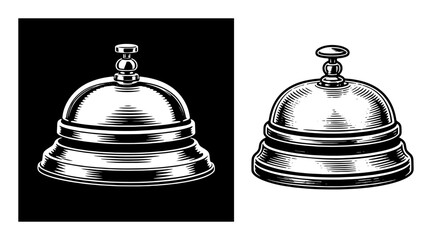 vintage hotel service bell vector illustration