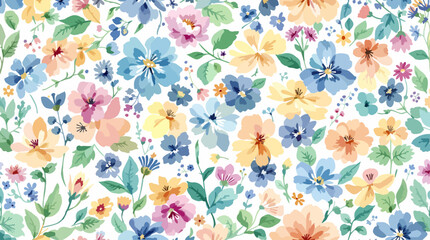 Flowers colorful watercolor Background