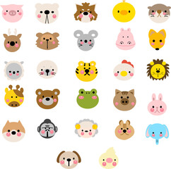 set of funny animals