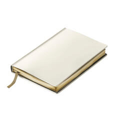 Fototapeta premium Blank White Hardcover Book with Gold Accents - Mockup