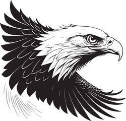 Obraz premium eagle with wings, eagle vector illustration isolated