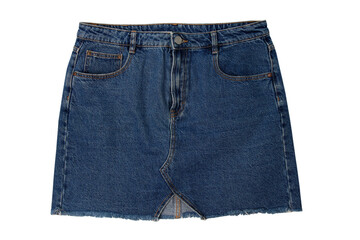 Denim skirt isolated on white background