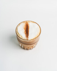 close up of a bowl of coffee latte