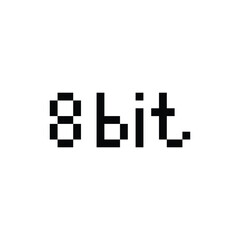 8 bit text pixel icon vector