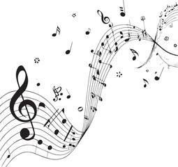 music background with treble clef, treble clef vector illustration
