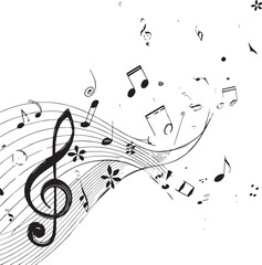 music background with treble clef, treble clef vector illustration