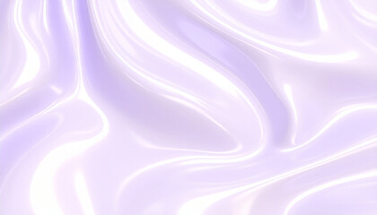 Obraz premium Glossy lilac liquid texture with smooth wave patterns, creating elegant and organic abstract background with soft light reflections and creamy appearance