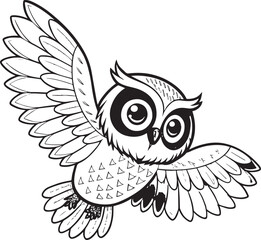 Obraz premium owl play with wings vector art pecha, owl mask, owl logo vector