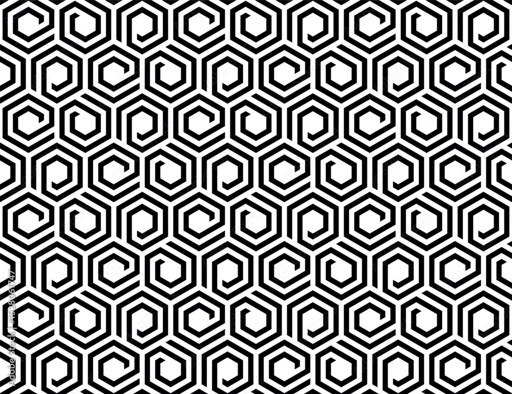 Aufkleber abstract geometric pattern with stripes, lines. seamless vector background. white and black ornament