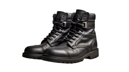 Military Army Boots Isolated on White Background