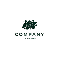 tree branch logo with spot effect in flat design style