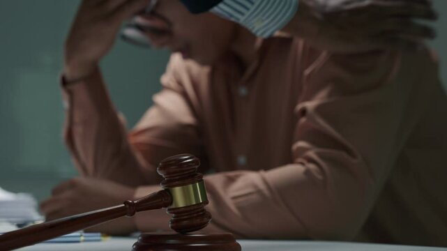 Lawyers explain and discuss matters of law and contract agreement to clients