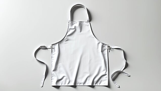 Blank white apron with strap mockup, top view