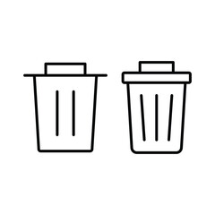 Delete icon and symbol design. Trash can black icon design with editable stroke