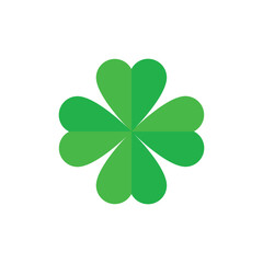 Clover leaf symbol and clip art design on a white background