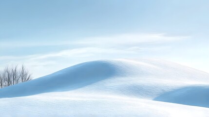 Snowy Mountain Landscape in Peaceful Winter Wonderland Scene