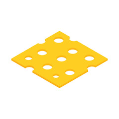 Swiss cheese slice flat vector design on a white background
