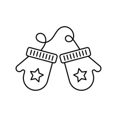 Winter gloves line icon design on a white background