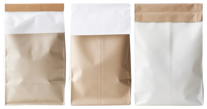 PNG Minimalist paper packaging designs, element set on transparent background