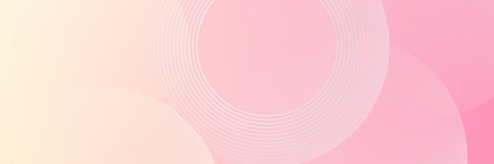 Minimalist banner background, pastel colorful, pink and yellow gradations. Circle effect style geometric, abstract