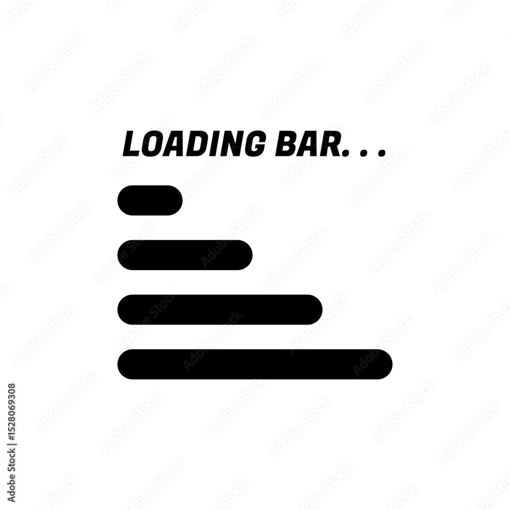 Fototapete Loading Icons and Progress Bar.  Horizontal Load Indicators.