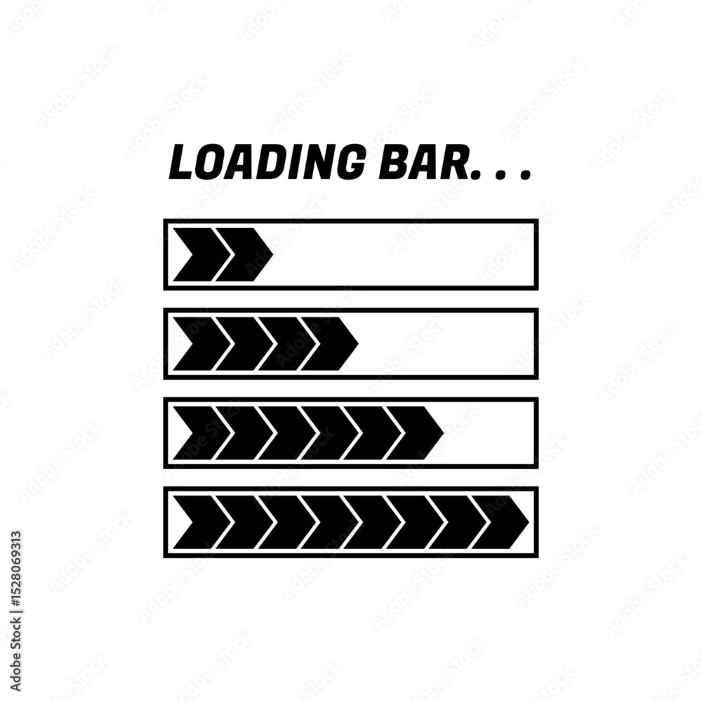 Poster Loading Icons and Progress Bar.  Horizontal Load Indicators.