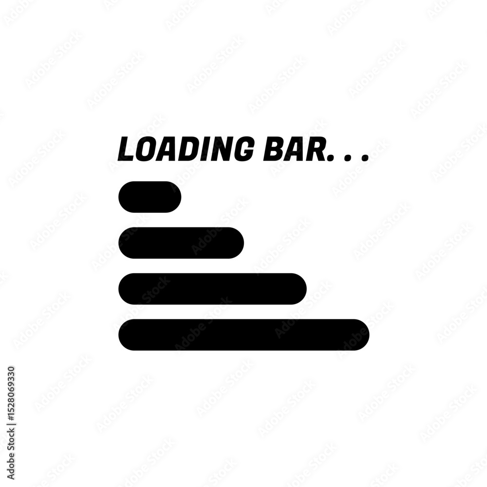 Poster Loading Icons and Progress Bar.  Horizontal Load Indicators.