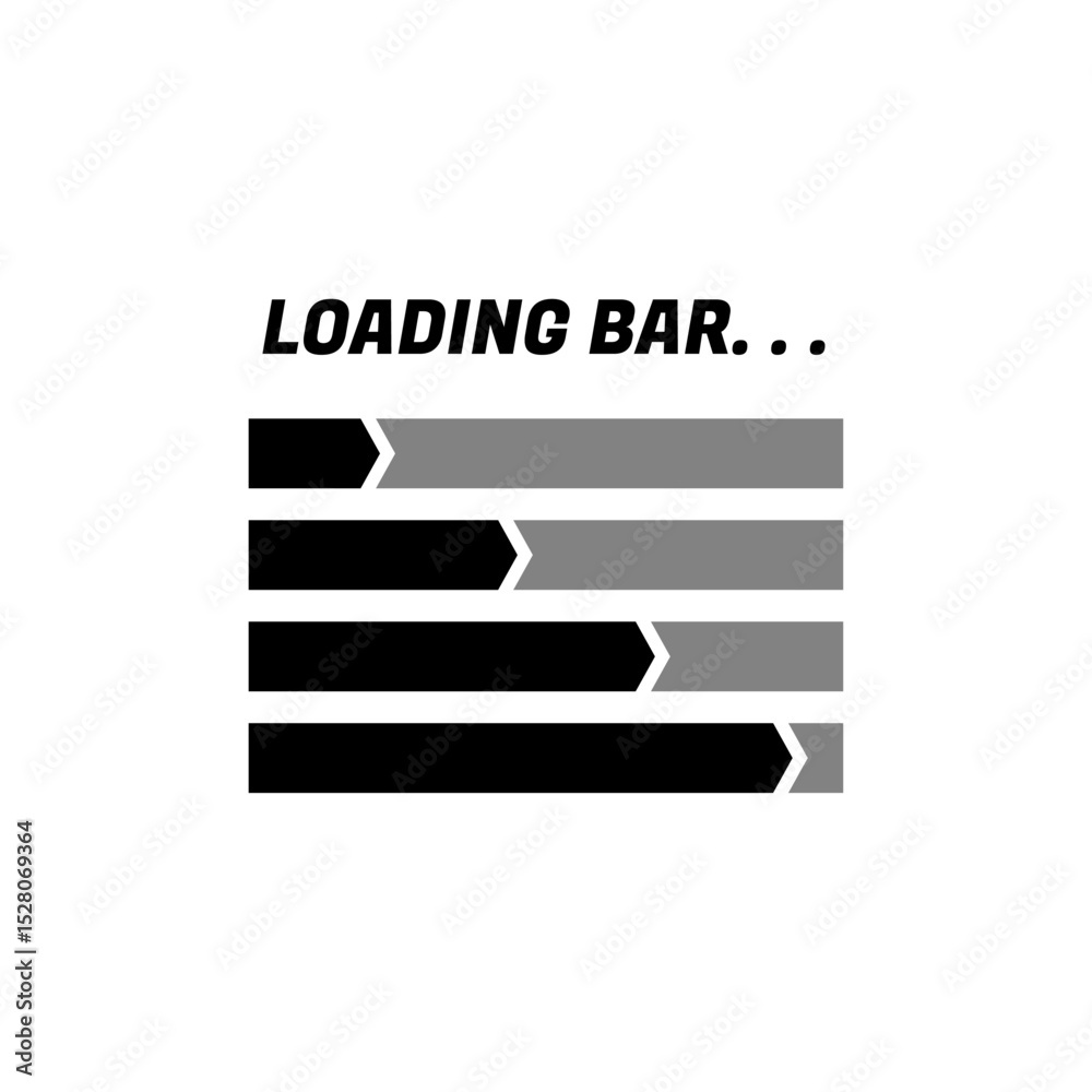 Fototapete Loading Icons and Progress Bar.  Horizontal Load Indicators.