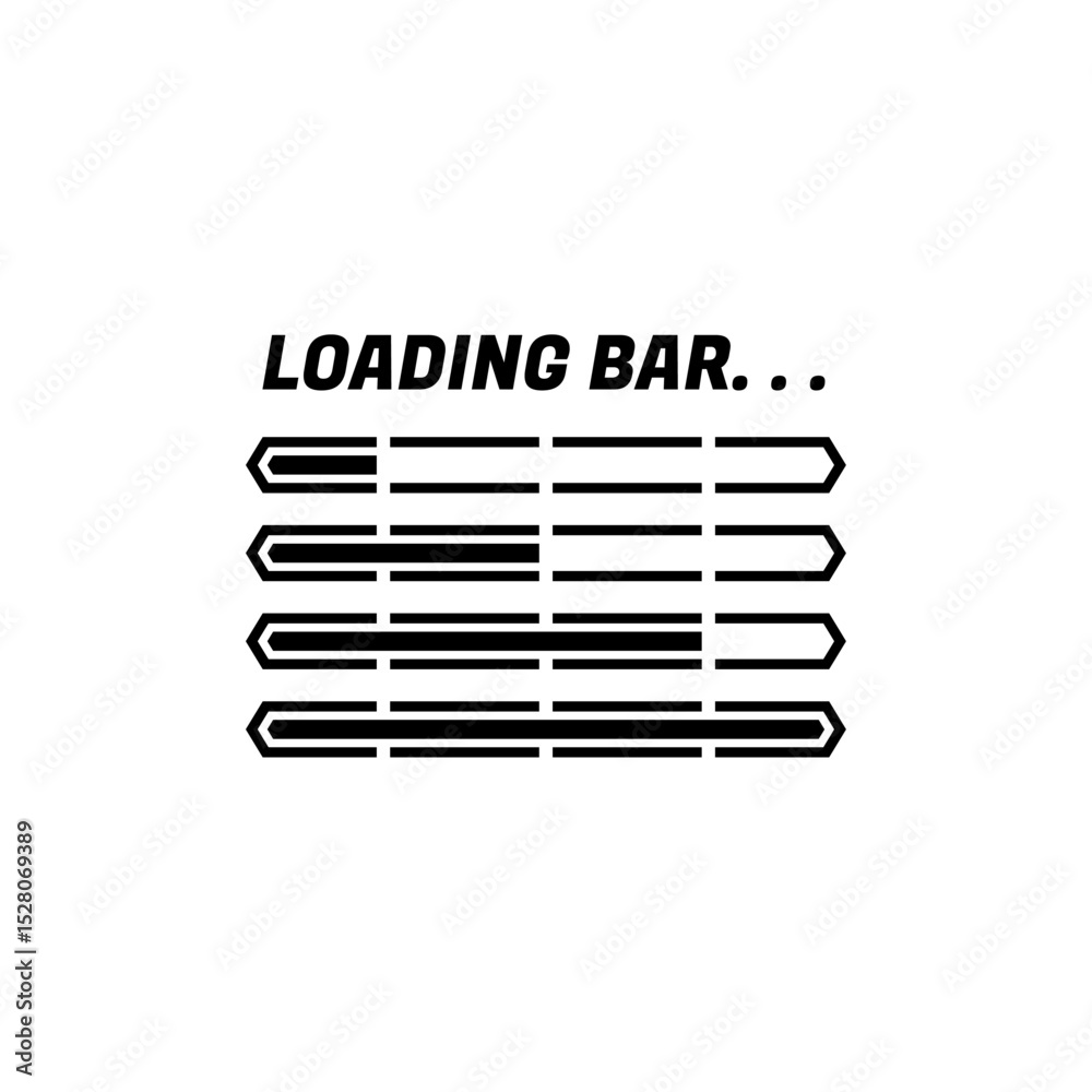 Poster Loading Icons and Progress Bar.  Horizontal Load Indicators.