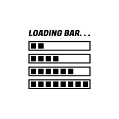 Loading Icons and Progress Bar.  Horizontal Load Indicators.
