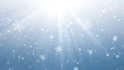 Naklejka premium Winter Wonderland Sun Rays, Snowflakes, and Sparkling Light
