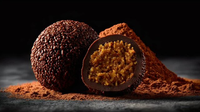 Dark chocolate truffle with filling
