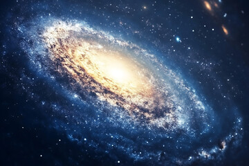 Breathtaking view of a glowing spiral galaxy surrounded by stars in deep space. A vivid and detailed cosmic scene ideal for astronomy, science fiction, education, or inspirational space-themed content