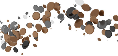 Multicolored paper confetti on transparent background. Realistic confetti flying. Colorful scattered items to holiday decorations.