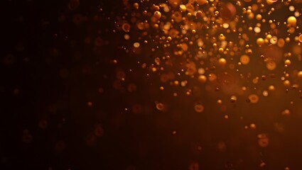 Golden Dust Particles, Sparkling Glitters, Shimmering Lights, Abstract Background