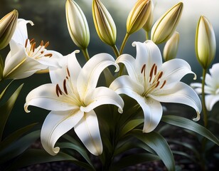 Fototapeta premium flowers of white lilies
