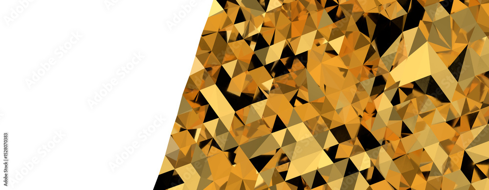 Poster Gold Polygon Background 3D Rendering