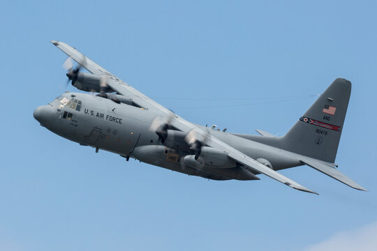 C-130 Hercules performing at an airshow
