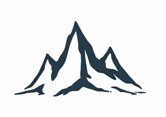 Stylized mountain peaks illustration with a minimalist design