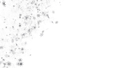 Glistening Snow Shower: Striking 3D Illustration Showcasing Falling Holiday Snowflakes