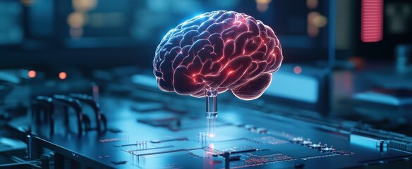 Obraz premium Fiber Optics Lighting the Machine Brain