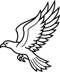 Brid line art in white background