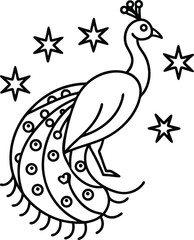 Brid line art in white background