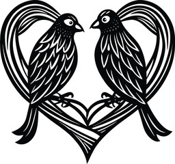 Brid line art in white background