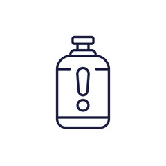 gas tank line icon with a warning symbol