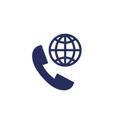 international call icon, phone calls abroad vector